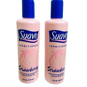 New Suave Strawberry Conditioner Vintage Full Bottle 15‎ fl oz Prop Rare Set 2